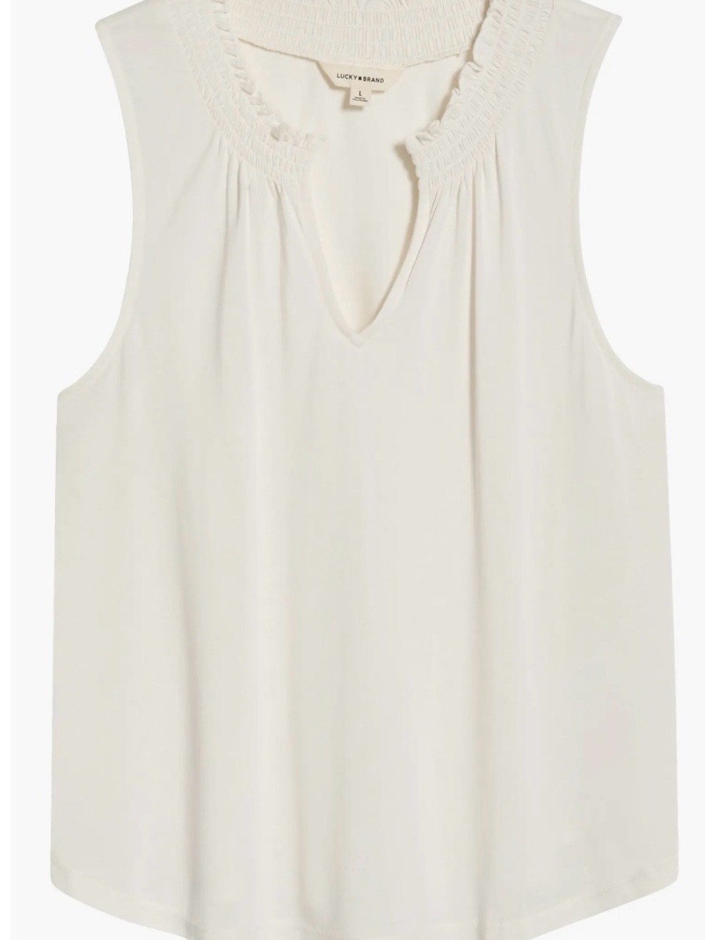 Lucky Brand Ivory Sleeveless V-Neck Tank